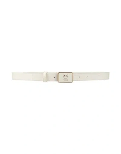 Pinko Woman Belt Cream Size 32 Leather In White