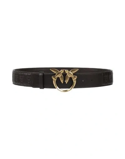 PINKO PINKO WOMAN BELT DARK BROWN SIZE L LEATHER