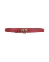 Pinko Woman Belt Garnet Size 36 Calfskin In Red