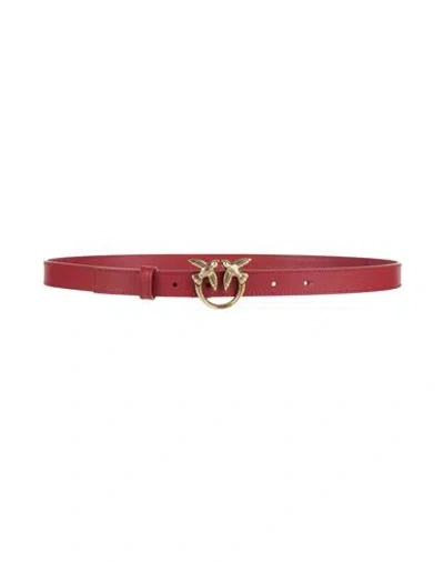 Pinko Woman Belt Garnet Size 36 Calfskin In Red