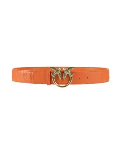 Pinko Woman Belt Orange Size S Leather