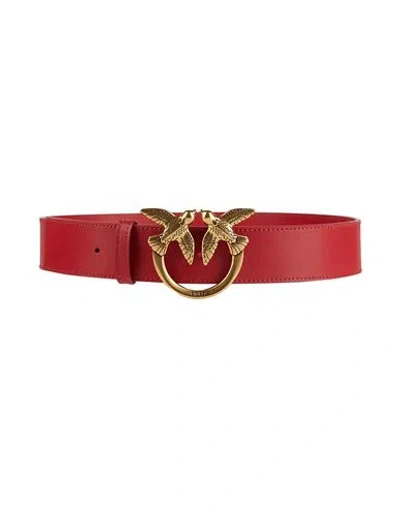 Pinko Woman Belt Red Size 32 Leather