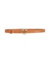 Pinko Woman Belt Tan Size 38 Leather In Brown