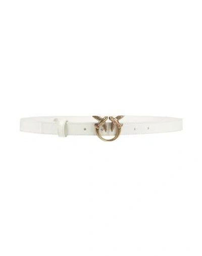 Pinko Woman Belt White Size 34 Leather