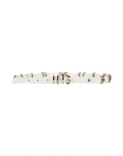 Pinko Woman Belt White Size Xs Cow Leather In Multi