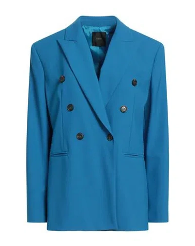 Pinko Woman Blazer Azure Size 6 Polyester, Wool, Elastane In Blue