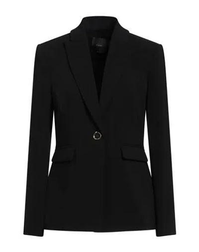 PINKO PINKO WOMAN BLAZER BLACK SIZE 10 POLYESTER, ELASTANE