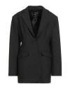 Pinko Woman Blazer Black Size 10 Polyester, Virgin Wool, Lyocell In Black