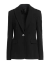 Pinko Kamut Black Single-breasted Jacket With Peak Revers In Viscose Blend Stretch Woman In Black
