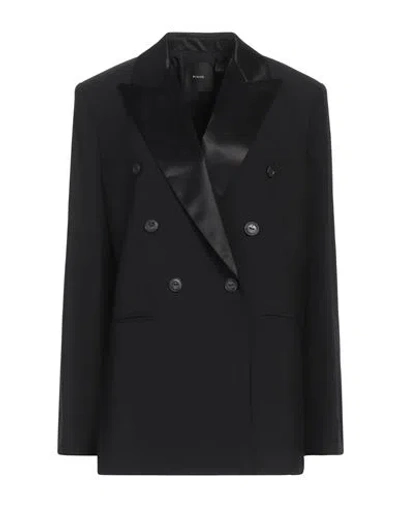 Pinko Woman Blazer Black Size 8 Polyester, Wool, Elastane, Cotton, Viscose In Black