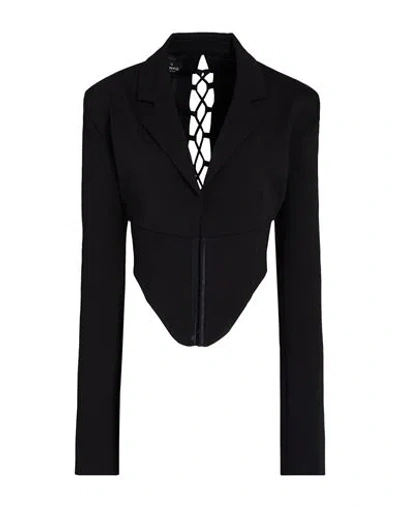 Pinko Woman Blazer Black Size 12 Viscose, Polyamide, Elastane