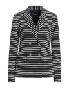 Pinko Woman Suit Jacket Midnight Blue Size 8 Viscose, Polyamide, Elastane In Black