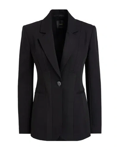 Pinko Woman Blazer Black Size 4 Cotton, Elastane, Viscose, Polyamide