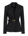 Pinko Woman Blazer Black Size 4 Linen, Viscose, Elastane