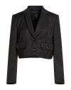 Pinko Woman Blazer Black Size 4 Wool, Polyester, Nylon, Elastane In Multi