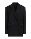 Pinko Woman Blazer Black Size 8 Wool, Polyester, Viscose, Elastane In Black