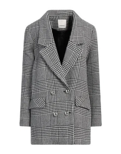 Pinko Woman Blazer Black Size 6 Wool, Polyamide, Acrylic, Cotton, Polyester In Gray