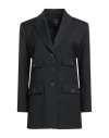 Pinko Woman Blazer Black Size 8 Wool, Polyester, Viscose, Elastane In Black