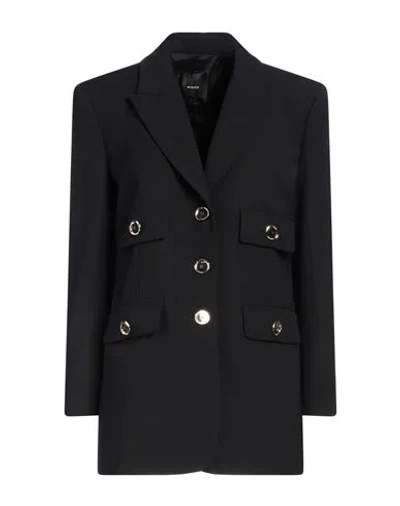 Pinko Woman Blazer Black Size 8 Wool, Polyester, Viscose, Elastane In Black