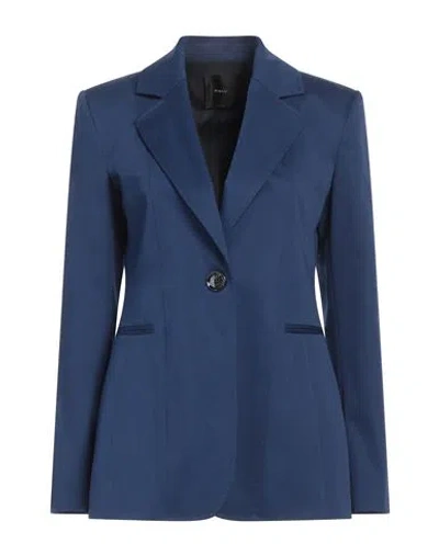 PINKO PINKO WOMAN BLAZER BLUE SIZE 6 COTTON, ELASTANE