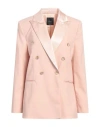 Pinko Woman Blazer Blush Size 12 Polyester, Wool, Elastane, Cotton, Viscose In Pink
