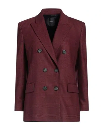 Pinko Woman Blazer Burgundy Size 4 Polyester, Acrylic, Wool, Viscose, Elastane In Red
