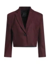 Pinko Woman Blazer Burgundy Size 6 Polyester, Acrylic, Wool, Viscose, Elastane In Red