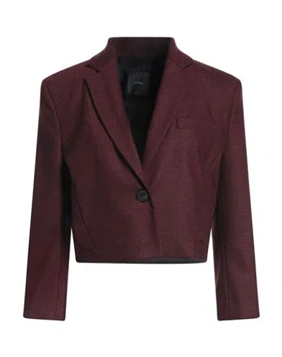 Pinko Woman Blazer Burgundy Size 6 Polyester, Acrylic, Wool, Viscose, Elastane In Red