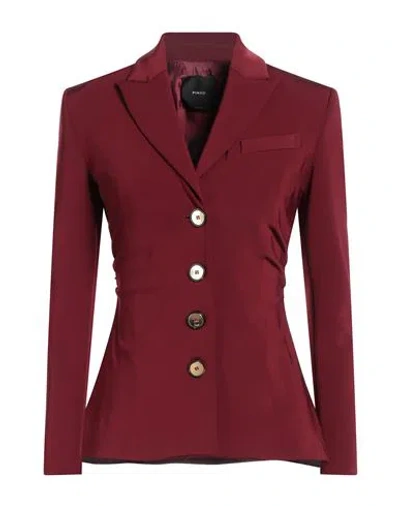 Pinko Woman Blazer Burgundy Size 6 Viscose, Polyamide, Elastane In Red