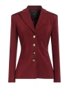 Pinko Woman Blazer Burgundy Size 12 Viscose, Polyamide, Elastane In Red