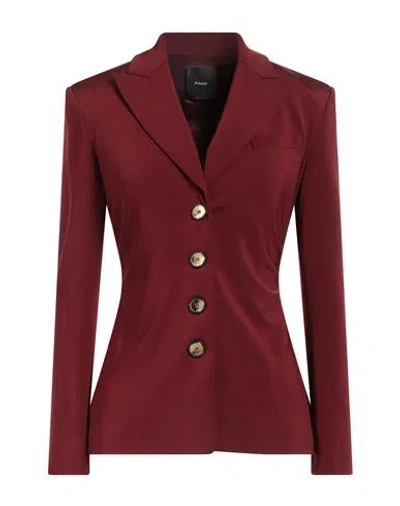 Pinko Woman Blazer Burgundy Size 12 Viscose, Polyamide, Elastane In Red