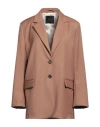 Pinko Woman Blazer Camel Size 4 Polyester, Viscose, Elastane In Beige