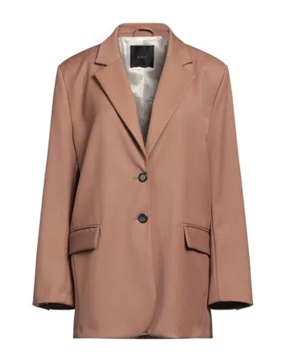 Pinko Woman Blazer Camel Size 4 Polyester, Viscose, Elastane In Beige