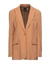 Pinko Woman Blazer Camel Size 4 Viscose, Polyester In Beige