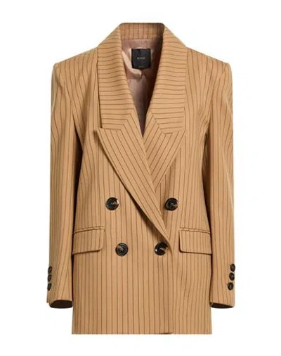 Pinko Woman Blazer Camel Size 8 Polyester, Wool, Elastane In Brown