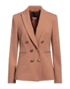Pinko Woman Blazer Camel Size 6 Viscose, Polyamide, Elastane In Beige