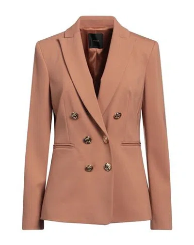 Pinko Woman Blazer Camel Size 6 Viscose, Polyamide, Elastane In Beige