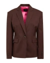Pinko Woman Blazer Chocolate Brown Size 4 Virgin Wool, Polyester, Elastane