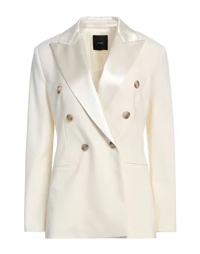 Pinko Woman Blazer Cream Size 6 Polyester, Wool, Elastane, Cotton, Viscose In White