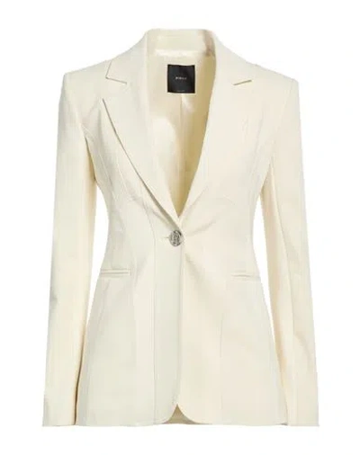 Pinko Woman Blazer Cream Size 4 Cotton, Elastane In White