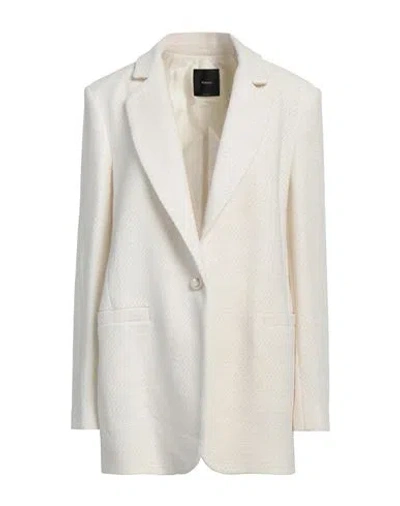 Pinko Woman Blazer Cream Size 8 Cotton, Polyester, Viscose, Polyamide In White