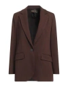 Pinko Woman Blazer Dark Brown Size 4 Viscose, Polyamide, Elastane