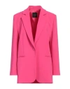 Pinko Woman Blazer Fuchsia Size 4 Polyester, Elastane In Pink