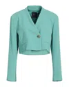 Pinko Woman Blazer Green Size 10 Polyester, Elastane