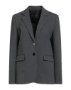 Pinko Woman Blazer Grey Size 10 Viscose, Nylon, Elastane In Gray