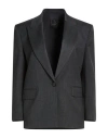 Pinko Woman Blazer Grey Size 12 Wool, Polyester, Viscose, Elastane In Black