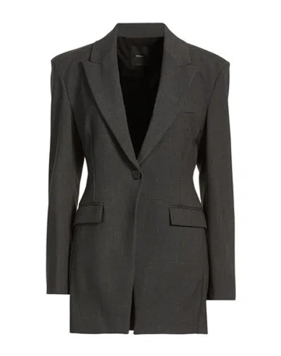 Pinko Woman Blazer Grey Size 2 Polyester, Viscose, Elastane In Gray