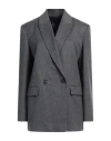 Pinko Woman Blazer Grey Size 10 Wool, Polyester, Viscose, Elastane