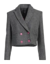 Pinko Woman Blazer Grey Size 2 Cotton, Acrylic, Polyester, Wool In Grey