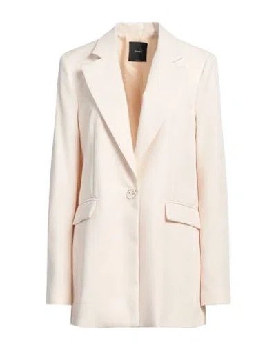 Pinko Woman Blazer Ivory Size 10 Polyester In White